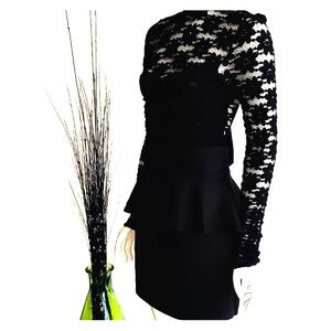 Turtleneck Lace Black Dress Size Small
